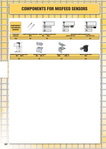 Misumi Catalog Pg 527-538 - Components for Misfeed Sensors