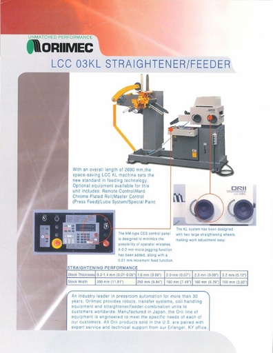 LCC 03KL Straightener/Feeder