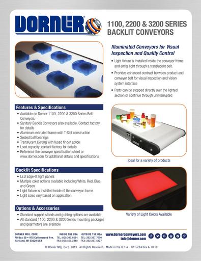 1100, 2200 & 3200 Series Backlit Conveyors