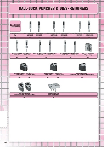 Misumi Catalog Pg 645-668 - Ball-Lock Punches & Dies - Retainers