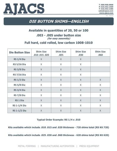 Die Button Shims - English