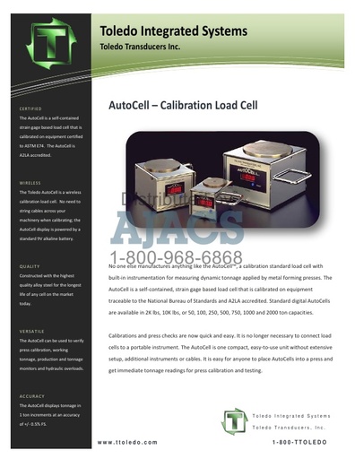 AutoCell - Calibration Load Cell	