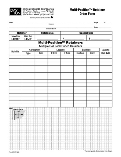 Multi-Position Retainer Form