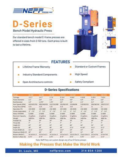 Bench Model Hydraulic Presses