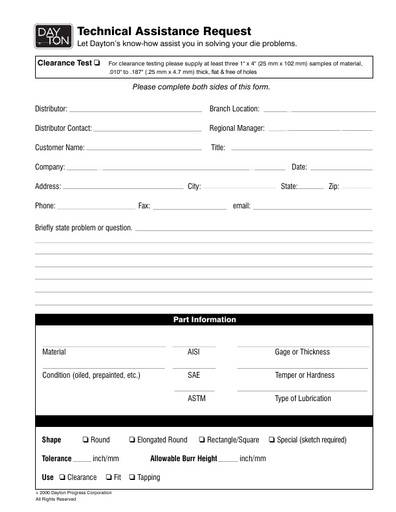 Technical Assistance Form