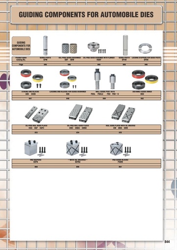 Misumi Catalog Pg 844-858 - Guide Components for Automobile Dies