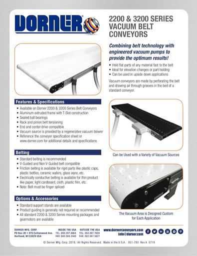 2200 & 3200 Series Vacuum Belt Conveyors
