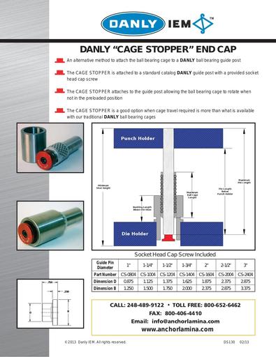 Cage Stopper End Cap