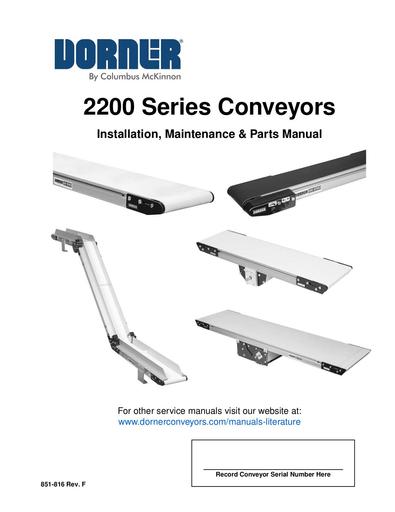 2200 Series Installation, Maintenance & Parts Manual