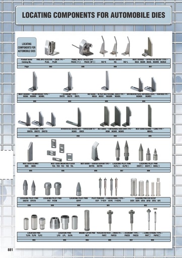 Misumi Catalog Pg 881-918 - Locating Components for Automobile Dies