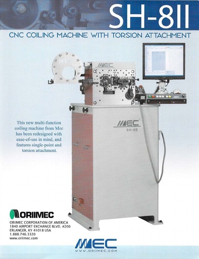 SH-8II CNC Coiling Machine with Torsion Attachment