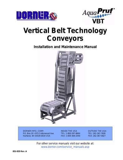 AquaPruf® VBT Installation, Maintenance & Parts Manual